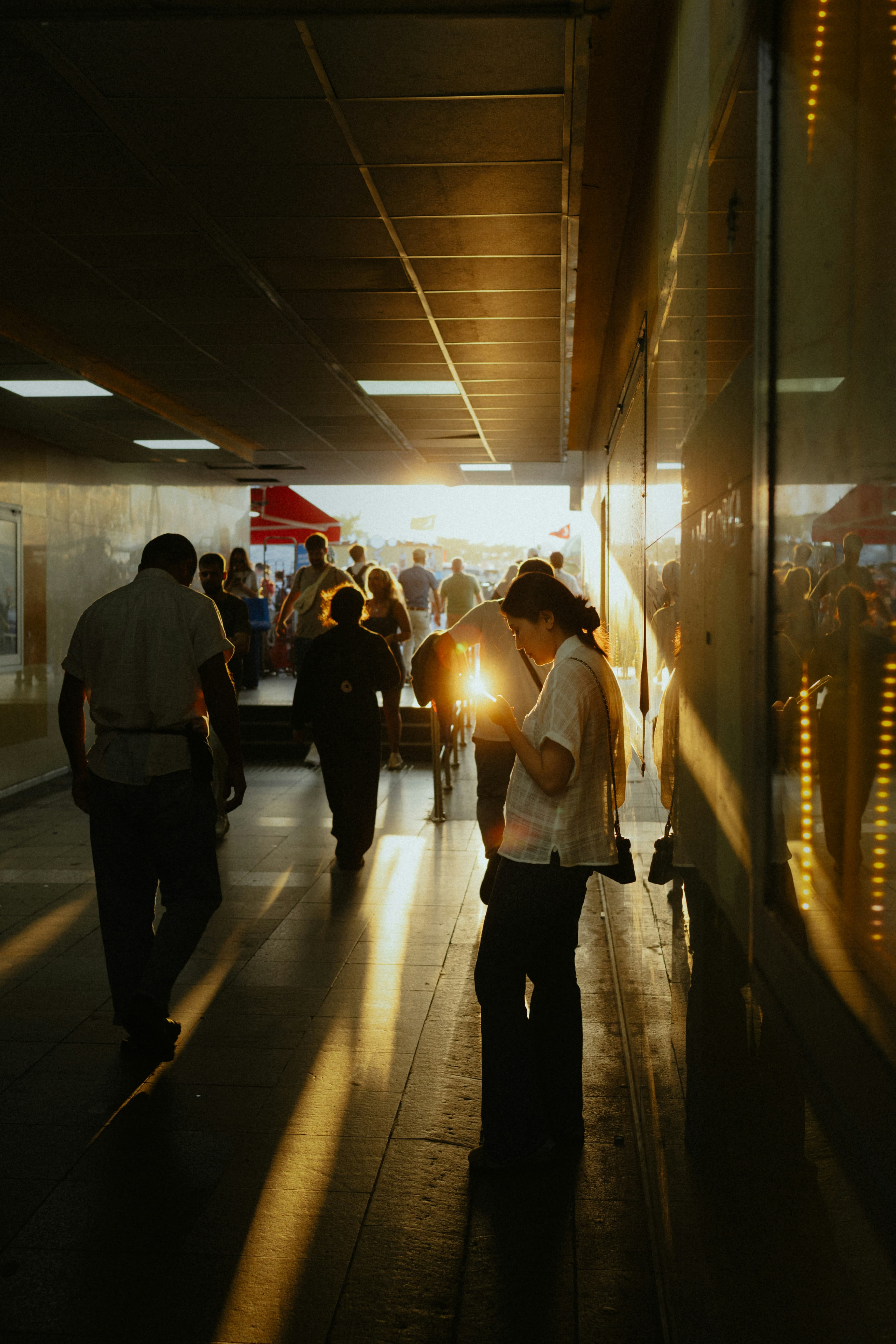 A commuter moving through the city