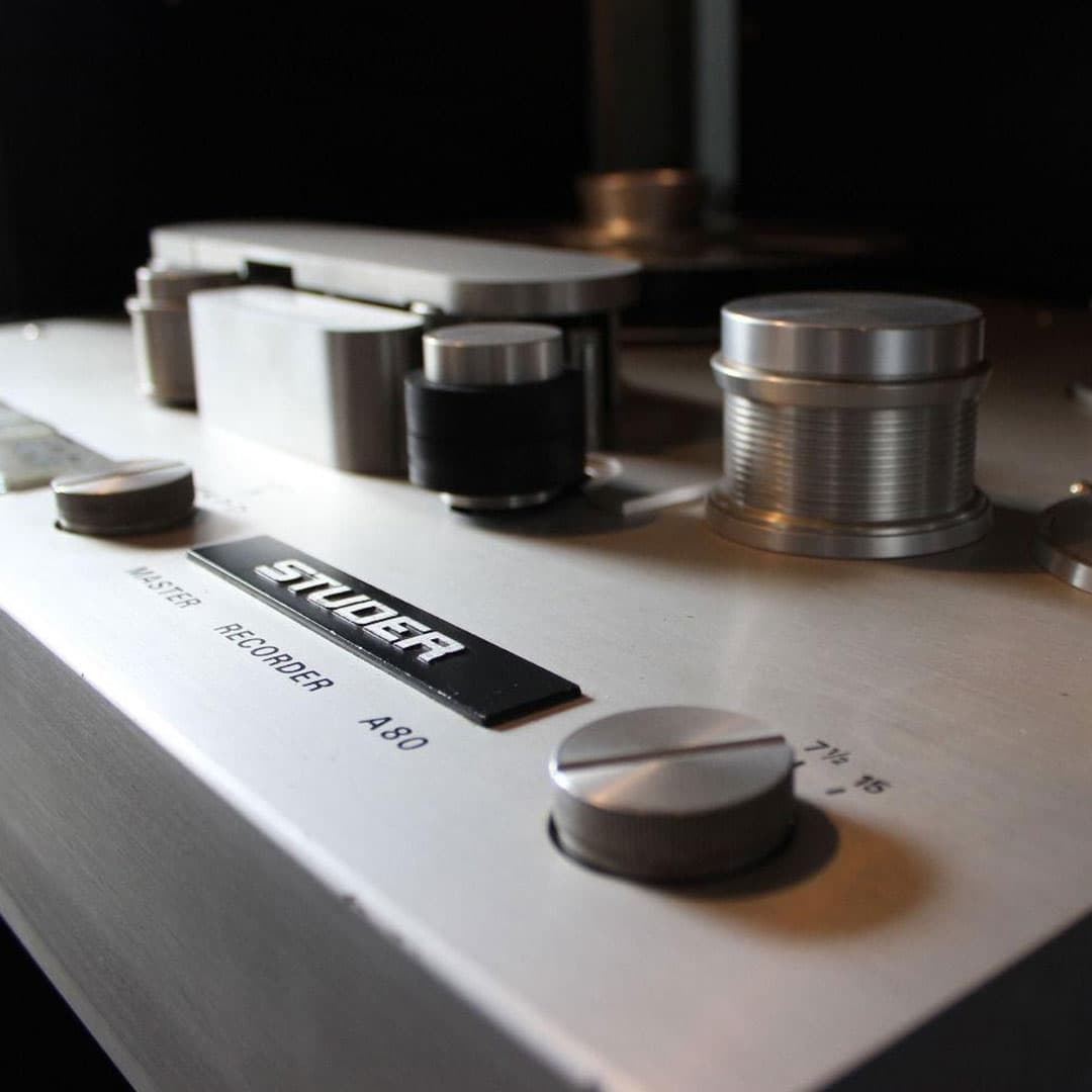 A Studer reel-to-reel tape recorder in a recording studio