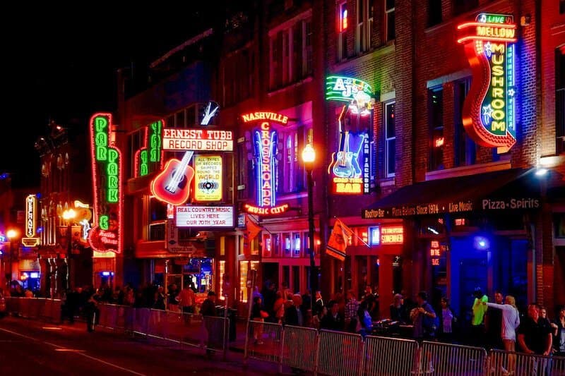Broadway at night